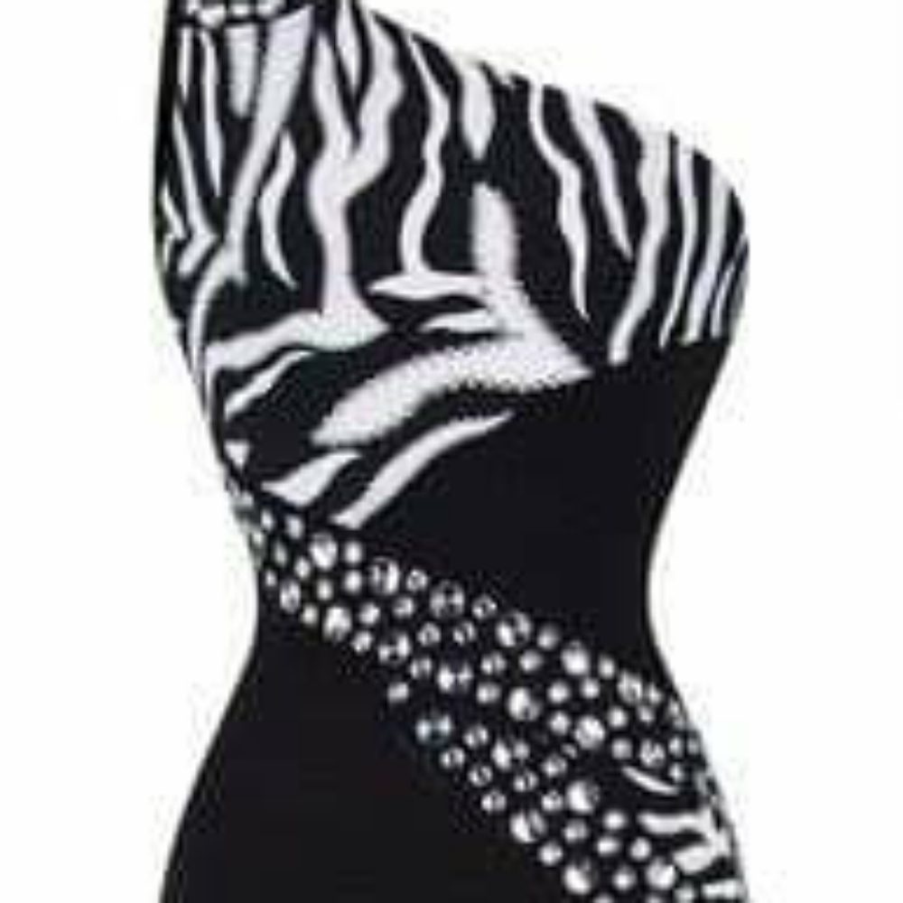 Zebra print and Black evening gown